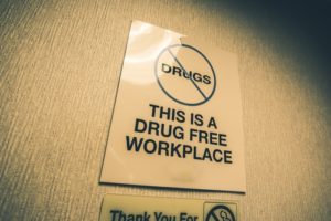 signage reading: drug free workplace