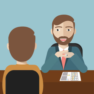 recruitment - illustration of a job interview