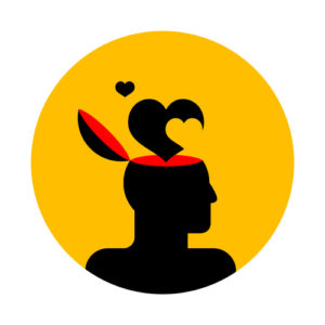 graphic image of a head with a heart to illustrate emotional intelligence