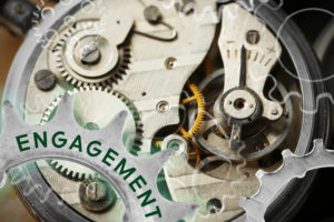 employee engagement concept depicted by watch mechaism