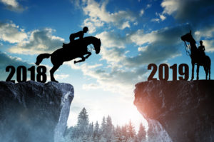 horse leaping from one cliff to another to illustrate the leap forward to 2019 HR trends