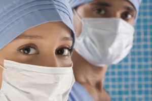 healthcare workers in face masks