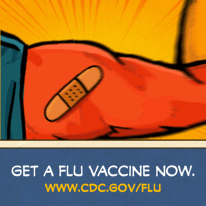 Fight flu with a flu vaccine animated image