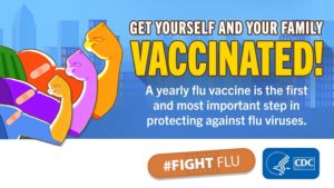 Colorful CDC illustration promoting the flu vaccine