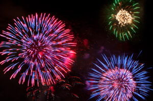 colorful fireworks in the sky illustrating July dates and events